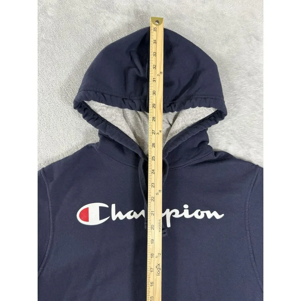 Champion Hoodie Mens Small Blue‎ Spellout Pullover